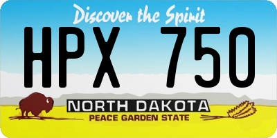 ND license plate HPX750
