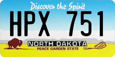 ND license plate HPX751
