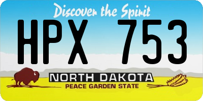 ND license plate HPX753