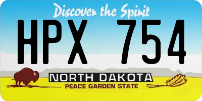 ND license plate HPX754