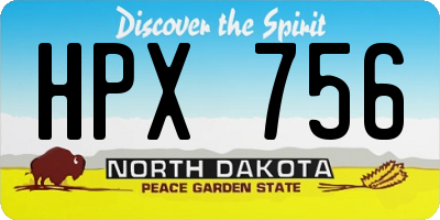 ND license plate HPX756