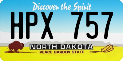 ND license plate HPX757