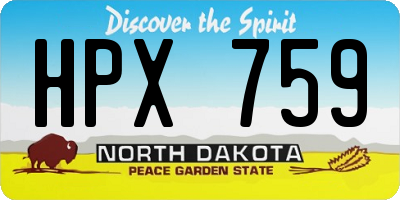 ND license plate HPX759