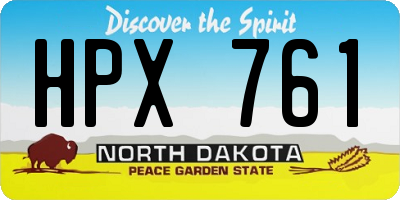 ND license plate HPX761