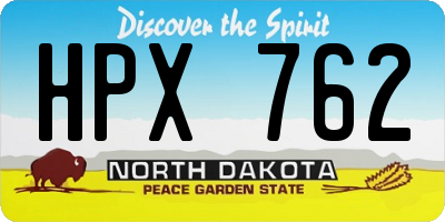 ND license plate HPX762