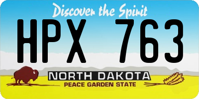 ND license plate HPX763