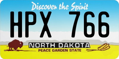 ND license plate HPX766