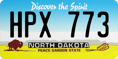 ND license plate HPX773