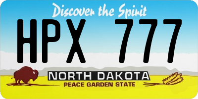 ND license plate HPX777