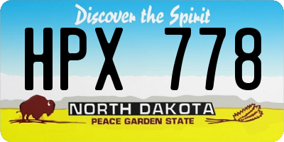 ND license plate HPX778