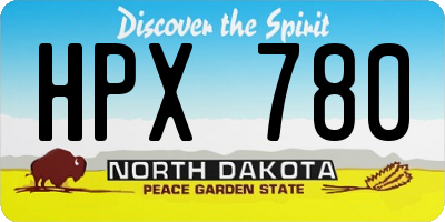 ND license plate HPX780