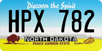ND license plate HPX782