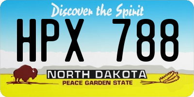 ND license plate HPX788