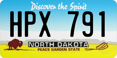 ND license plate HPX791