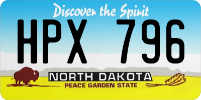 ND license plate HPX796