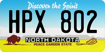 ND license plate HPX802