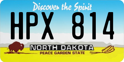 ND license plate HPX814