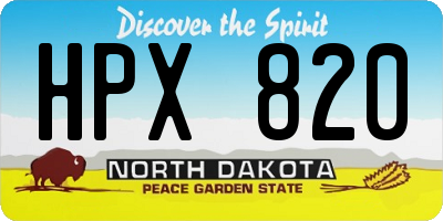 ND license plate HPX820