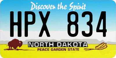 ND license plate HPX834