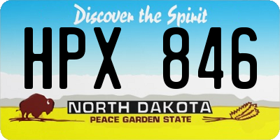 ND license plate HPX846
