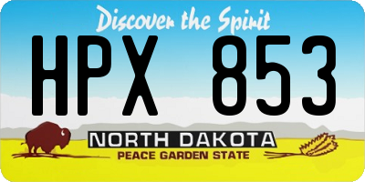 ND license plate HPX853
