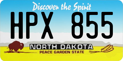ND license plate HPX855