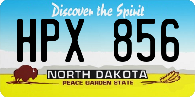 ND license plate HPX856