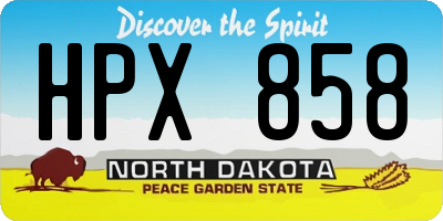 ND license plate HPX858
