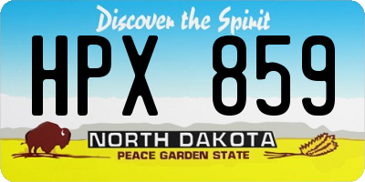 ND license plate HPX859