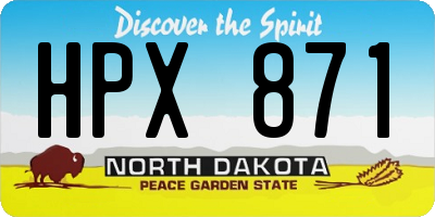 ND license plate HPX871
