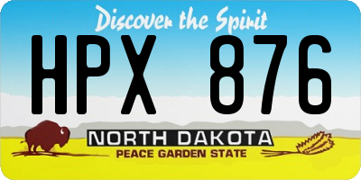 ND license plate HPX876