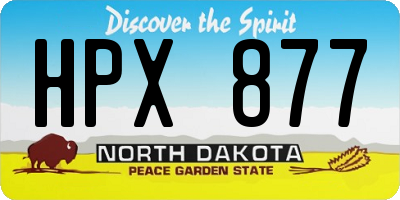 ND license plate HPX877