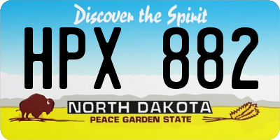 ND license plate HPX882