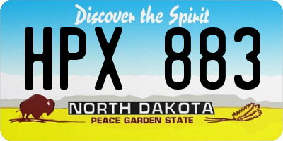 ND license plate HPX883
