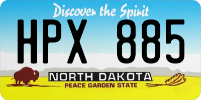 ND license plate HPX885