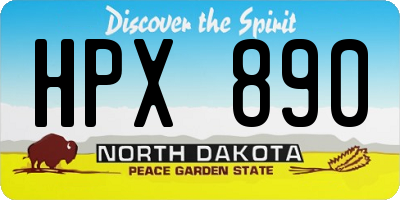 ND license plate HPX890