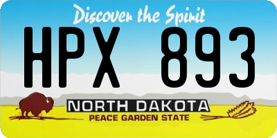 ND license plate HPX893