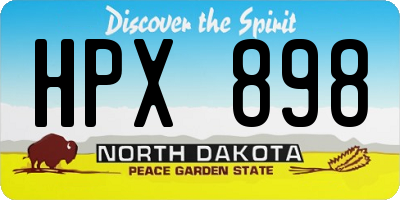 ND license plate HPX898