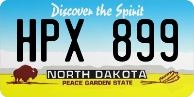 ND license plate HPX899