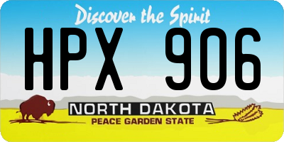 ND license plate HPX906