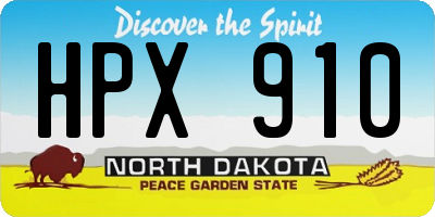 ND license plate HPX910