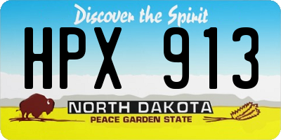 ND license plate HPX913