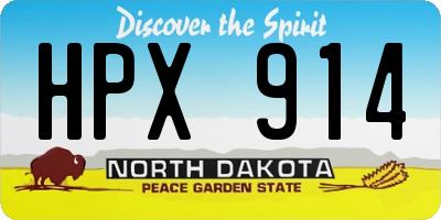 ND license plate HPX914