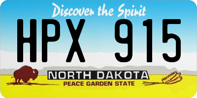 ND license plate HPX915