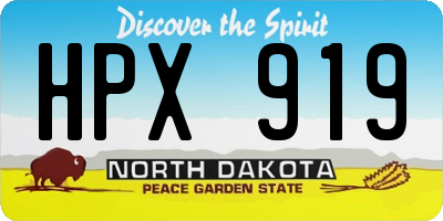 ND license plate HPX919