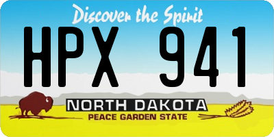 ND license plate HPX941