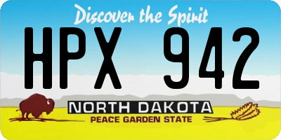 ND license plate HPX942