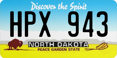ND license plate HPX943