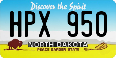 ND license plate HPX950