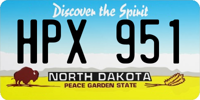 ND license plate HPX951